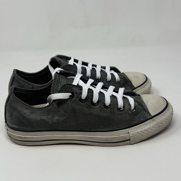Converse John Varvatos Sneakers Womens 7.5 Gray Leather Distressed Lace Up Shoes - Picture 1 of 16